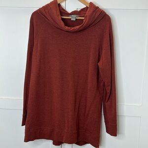 Natural Reflections Long Sleeve Loose Turtleneck Rust Sweatshirt Size: Large